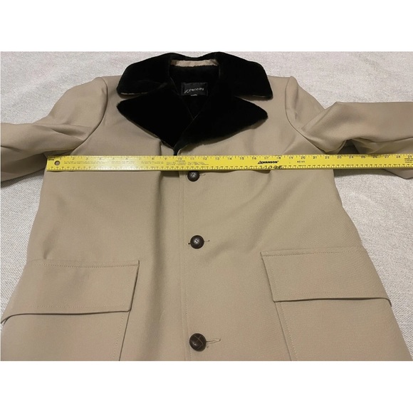 Vintage 70’s Sherpa Collar Tan Retro Coat - Men’s 42L - J.C. Penny Groovy - Picture 8 of 16